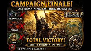 🏆 The Final Battle! All Remaining Factions Fall | Heroes 4 No Cyclops Challenge Finale