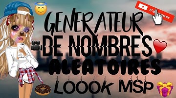 GENERATEUR DE NOMBRES ALEATOIRES,LOOK MSP