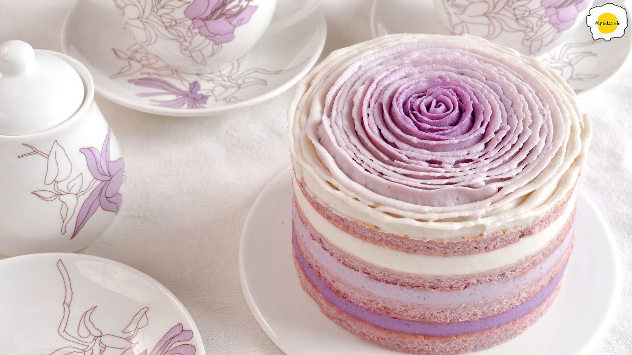 Фиолетовый шифоновый торт из сладкого картофеля