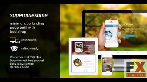 Preview Superawesome - Retina Bootstrap App Landing Page Lan