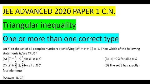 Let S be the set of all complex numbers z satisfying |z^2+z+1|=1. Then which of the following #jee