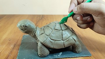 Sculpting turtle | turtle making | how to make a turtle with clay | clay turtle making #turtle #clay