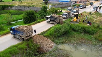Wonderful Project Landfill By Operator Skill D51px Dozer Pushing Stone, 5Ton Truck Unloading Stone