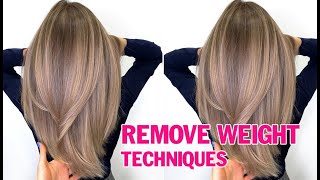 HOW TO: Cut Hair To Remove Weight for long Hair - Weight removal techniques & Tips