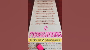 C Programming Aesthetic Study Notes😍✌️ for Btech | FE | GATE  Examination #shorts #cprogramming