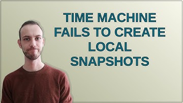 Apple: Time machine fails to create local snapshots