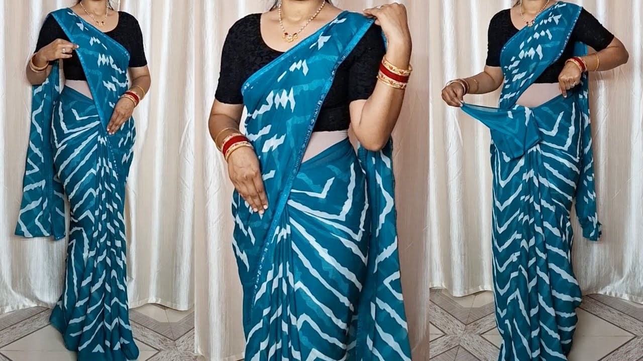 How to Make Effortless Hip Pleats Arrange Easy Way With Perfect Fitting//Step by Step For Beginners 