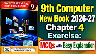 Details 9th Class Computer New Book 2026 || Chapter 4,Exercise Solution || Punjab Board 9th new computer News