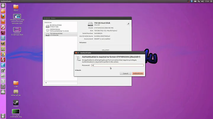 How To: Format Hard Drives/USBs In Ubuntu 12.04