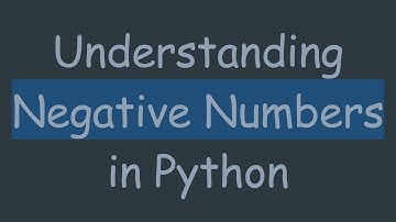 Understanding Negative Numbers in Python