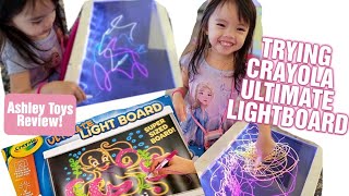 First Time Using Crayola Ultimate Lightboard | Review | AshleyQuinnsMama