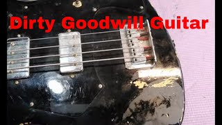Cleaning a Dirty  $14 Goodwill Bass Guitar, Sticker Residue, Old Harmony Electric by Tom Peterson-Guitars and Cars 1,145 views 1 year ago 10 minutes, 59 seconds