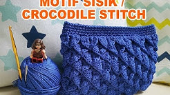 Crochet Tutorial Crocodile Stitch / tutorial merajut motif sisik - project simple pouch - Durasi: 50.47. 