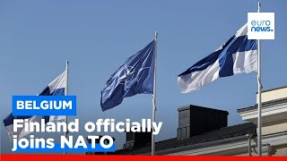 Finland officially joins NATO in flag-raising ceremony