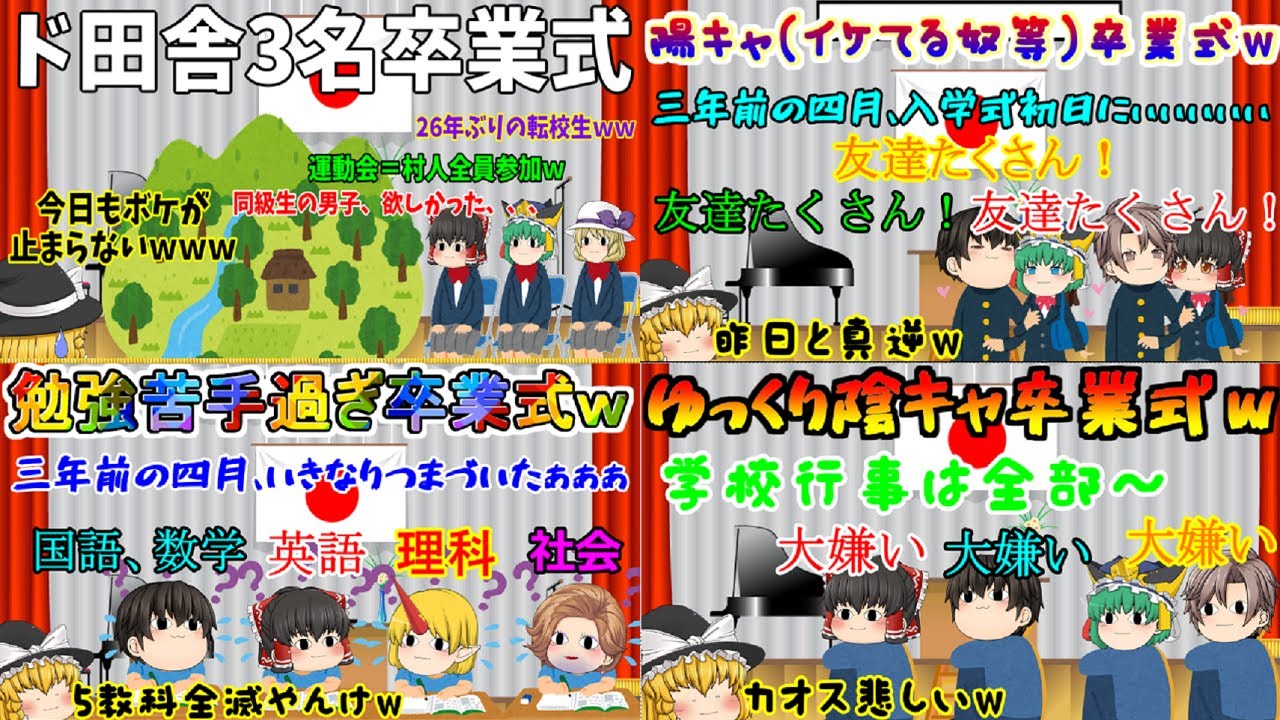 【ゆっくり茶番】今年ももう、卒業シーズン到来ですね♪【アホ卒業式茶番#総集編】