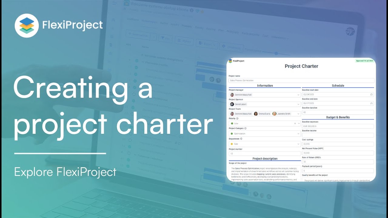 Creating a project charter in FlexiProject - YouTube