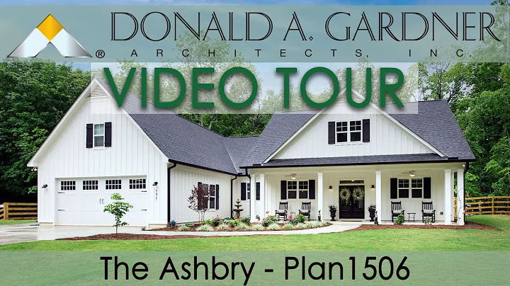 One-story house plan with a modern farmhouse facad...