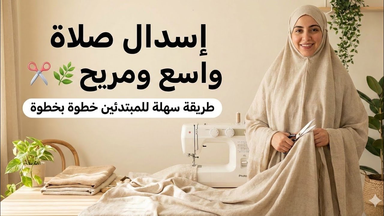تفصيل إسدال صلاة واسع ومريح ✂️🌿 طريقة سهلة للمبتدئين خطوة بخطوة