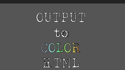 Color Shell Output to HTML