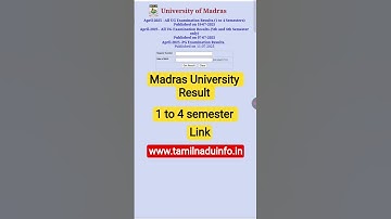 Madras University Result #shortsfeed #shortvideo #shorts #short