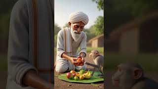 “The Farmer and the Wise Monkey’s Friendship” #ai #shorts #farmer #monkey