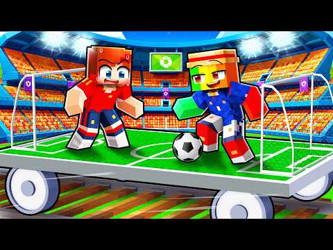 We Turned a Train Into a SOCCER Field in Minecraft!