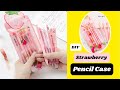 DIY Cute Homemade Pencil Case / DIY Strawberry 🍓 Clear Pencil case / easy paper crafts