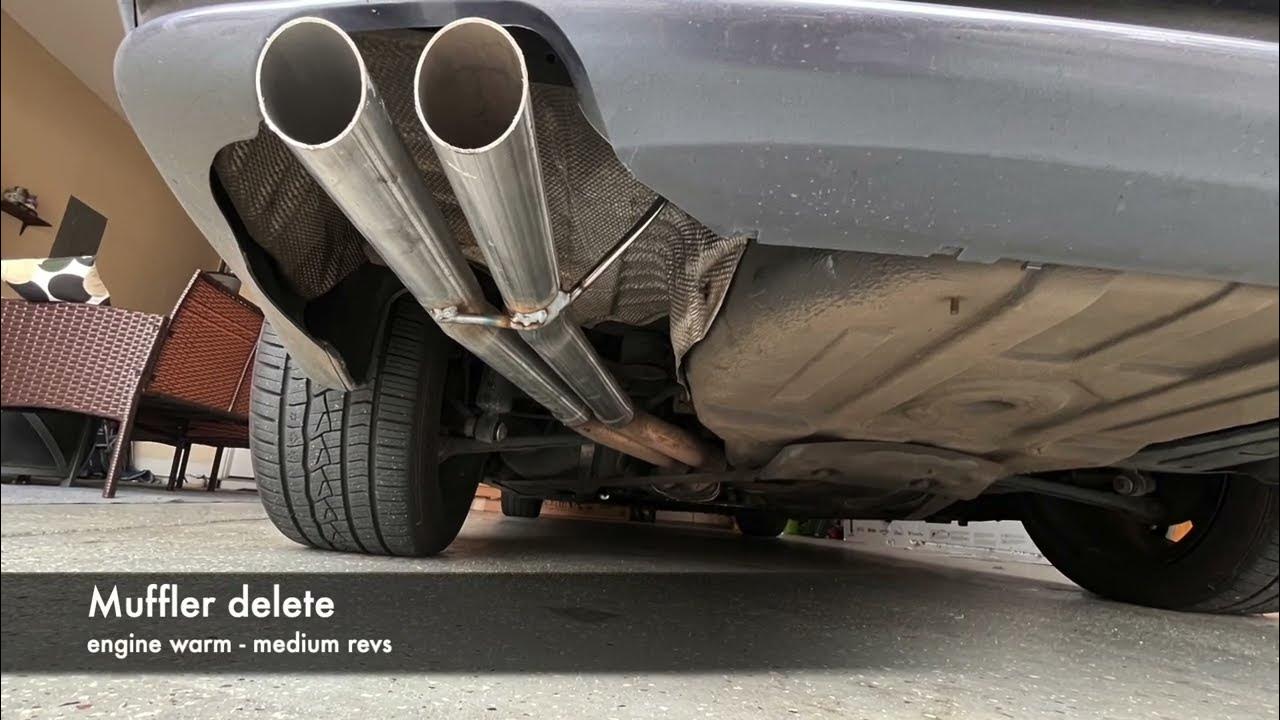 BMW E46 325i exhaust Stock vs Muffler delete YouTube