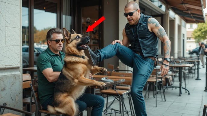 Motorcyclist kicks blind man's German shepherd as a prank, unaware that the  dog is a K9 officer - YouTube