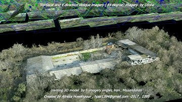 3D modeling by drone by vertical and 4 direction oblique imagery.