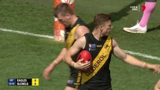 SANFL Grand Final Snapshot - Glenelg's Lachie Hosie takes a one-hander on the line