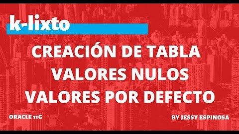 Oracle 11g para principiantes - Creación de tabla
