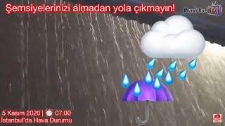 Son Dakika! İstanbul’da Şiddetli Yağmur Var 🌧 Şemsiyelerinizi almadan yola çıkmayın ☔️Hava Durumu🌧