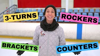 The Four Figure Skating Turns (3-Turns, Brackets, Counters & Rockers)