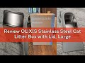 Review OLIXIS Stainless Steel Cat Litter Box with Lid, Large Cat Litter Box for Big Cats, High Wall