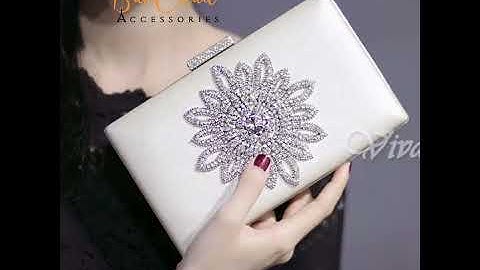 Ví Dự Tiệc đính đá hoa mặt trời cao cấp Bảo Châu