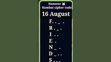 16 august Hamster Kombat daily cipher morse code, cipher code hamster Kombat 16 august . new video