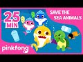 Save the Sea Animals and more | +Compilation | Shark Week | Pinkfong Songs for Children