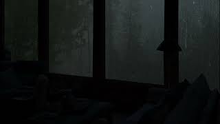 Weekend Rain - Rain Sounds in Cozy Bedroom in Middle of Deserted Forest - Sleep During the Day Off