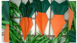 EASY 3D CARROT MADE OF PAPER / DIY CARROTS TUTORIAL / 0RIGAMI VEGETABLE PROJECT