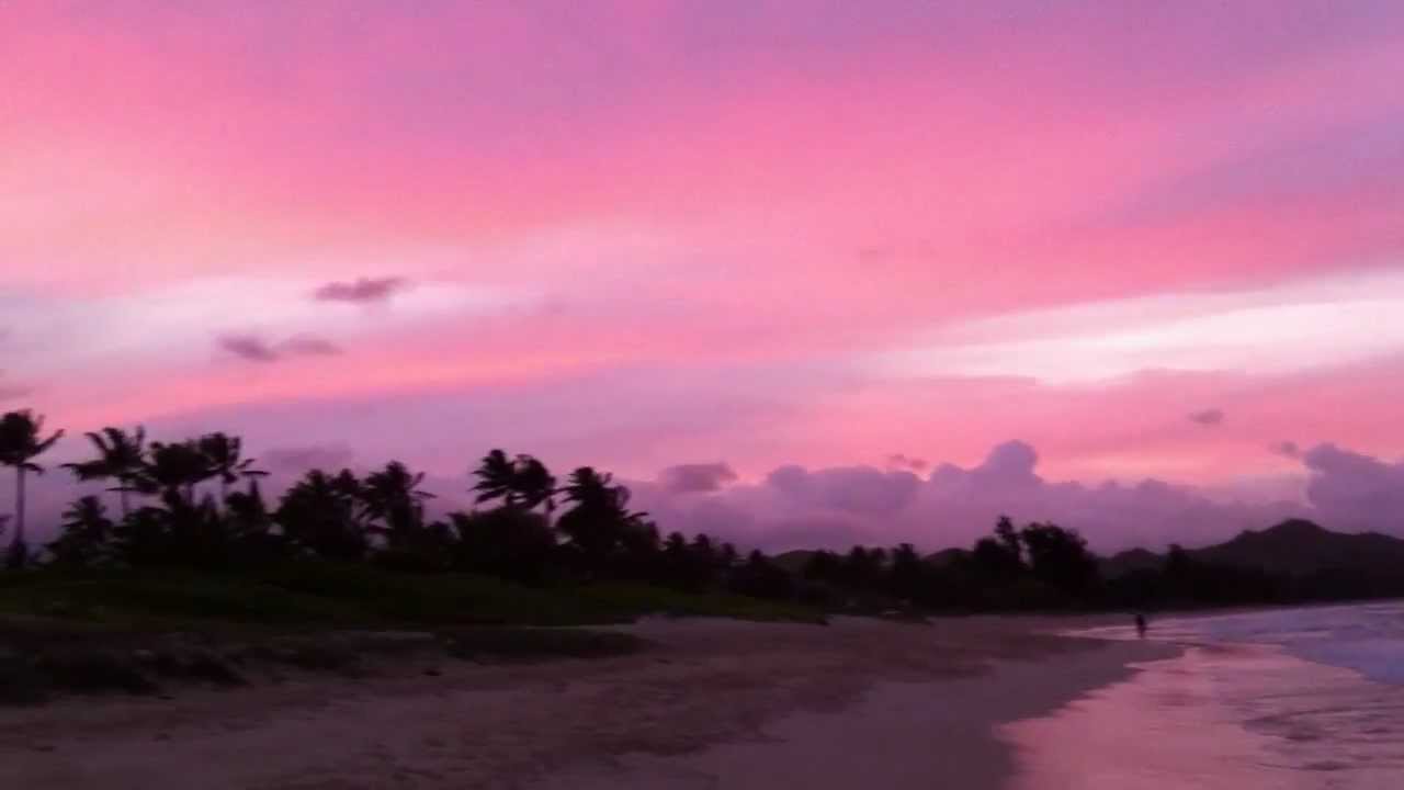 Hawaii Vacation Connection Pink Sunset Over Kailua Beach Youtube