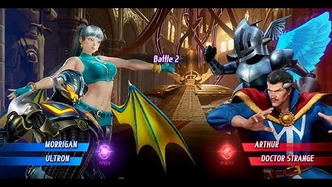 Ultron and Morrigan vs Doctor Strange and Arthur - MARVEL VS. CAPCOM: INFINITE