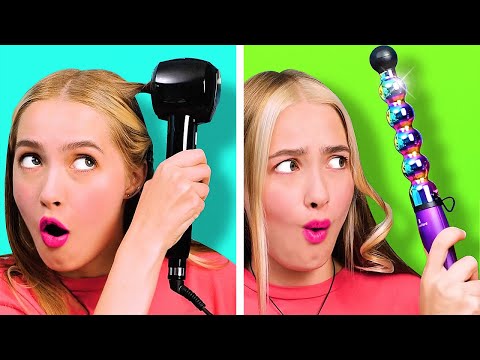МЫ ПРОВЕРИЛИ СТРАННЫЕ ГАДЖЕТЫ ДЛЯ МАКИЯЖА И ПРИЧЕСОК || 32 бьюти трюка и лайфхака для девчонок