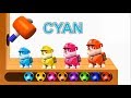 Learn Colors Wooden Face Hammer Xylophone Paw Patrol Soccer balls for Kids Rubble By SunnyHappyKids