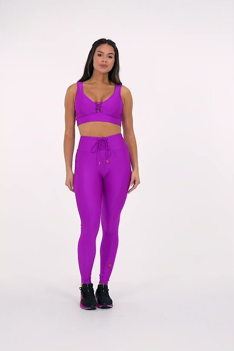 Legging Space Preta em Tecido Texturizado e Cirrê - Donna Carioca