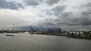 Hamburg, Hafen aus Dockland, April 2024