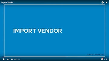 Reach ERP Software I Version 4 - How to Import Vendor?