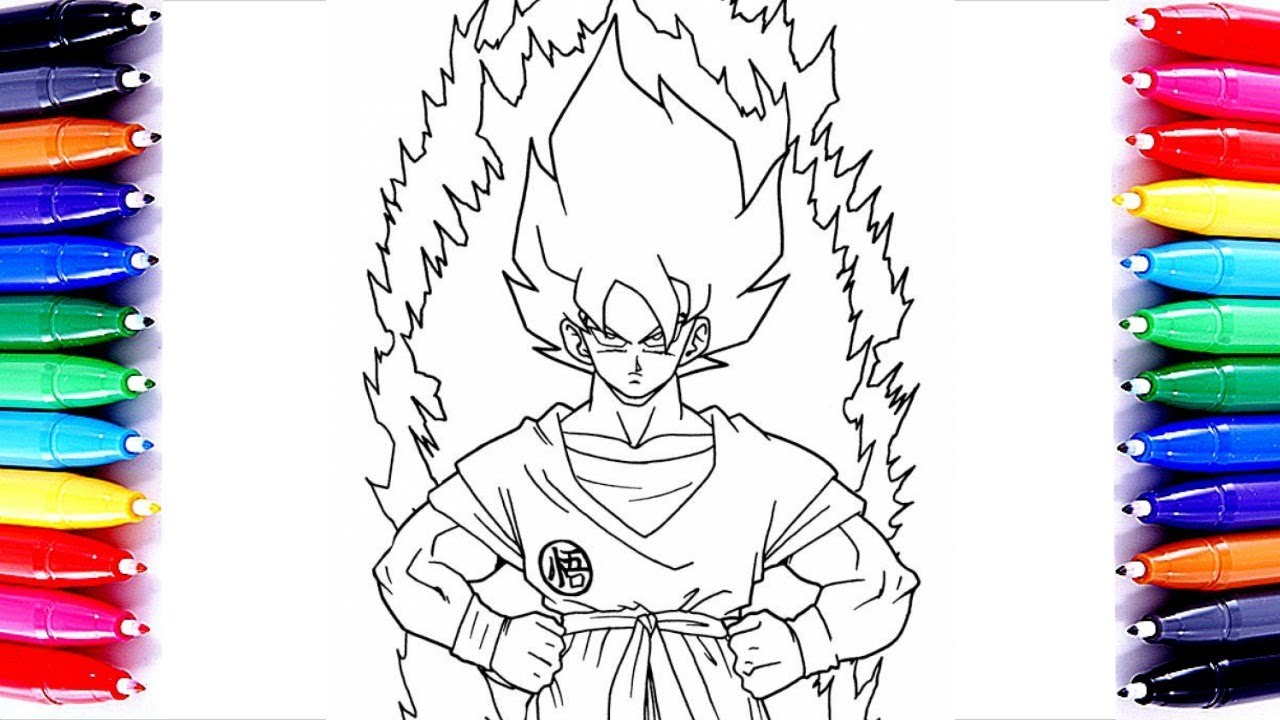 Super Saiyan Goku Coloring Pages Learn Color For Kids How To Paint Son Goku