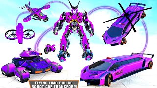 Robot Limo Mobil Polisi | Grand Limo Robot Car Transform - Android Ios Gameplay screenshot 2