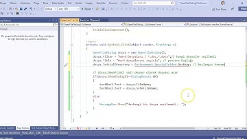Görsel Programlama II C# İLTİŞİM KUTULARI OpenFileDialog Kullanımı